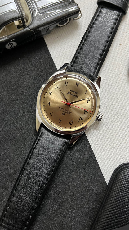 HMT Janata - SUNBURST ARABIC GOLD Dial