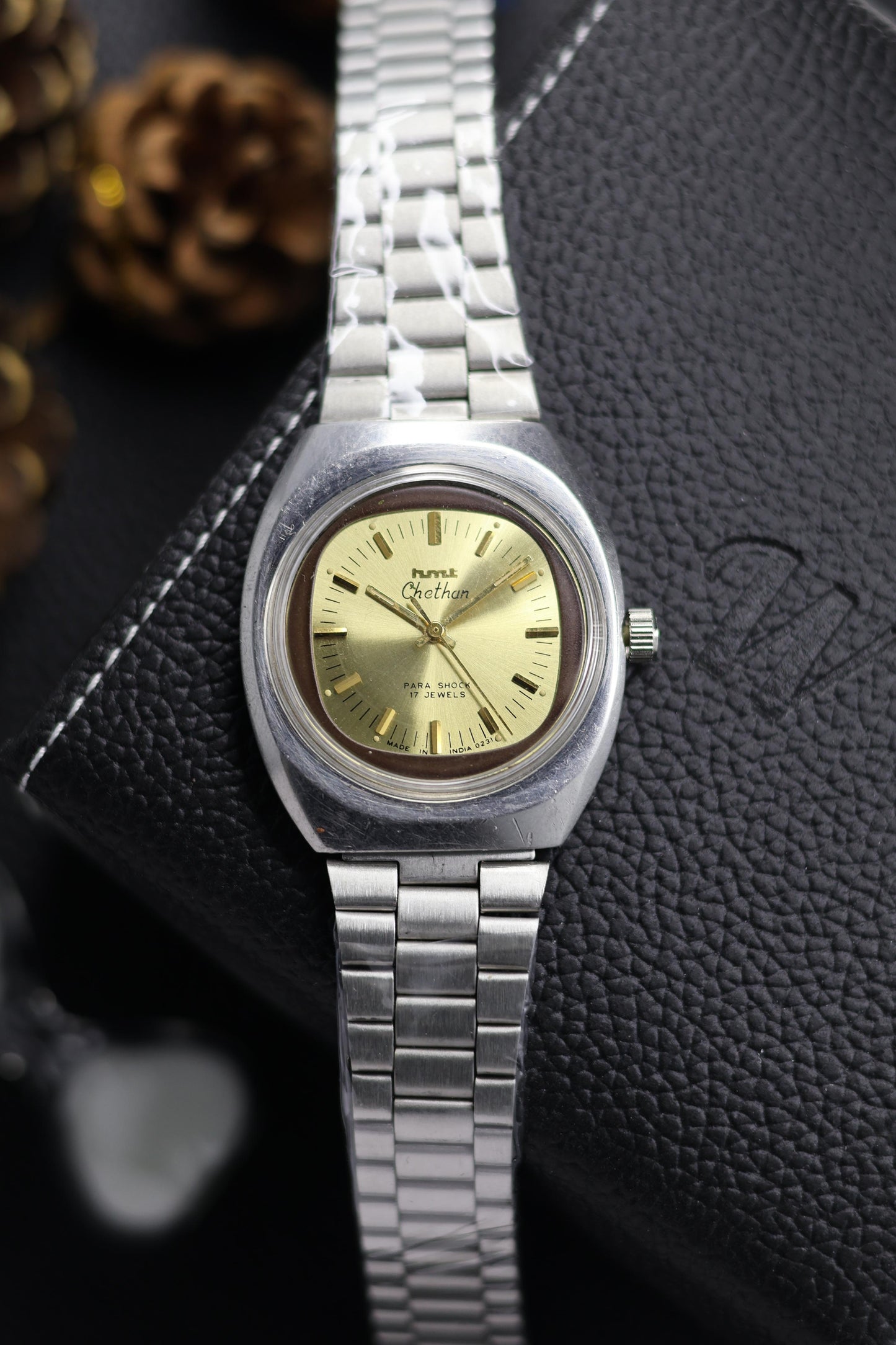 Vintage HMT Chethan Champagne TV Dial - in Original Condition - Mechanical Hand Winding Watch (Pre Owned) - A585