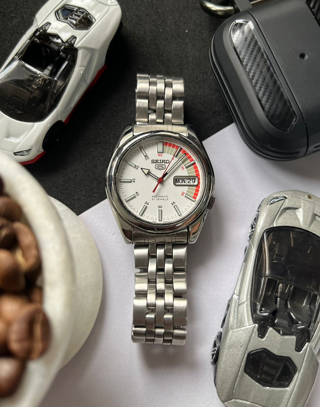 Seiko 5 White Racing Dial (Pre Owned) - #W69