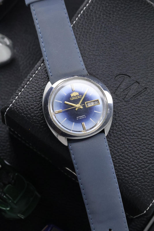 (Super Rare) Orient Tri-Star Crystal ‘Dynamic’ Blue Dial - Automatic Vintage Watch (Pre Owned) - SE575