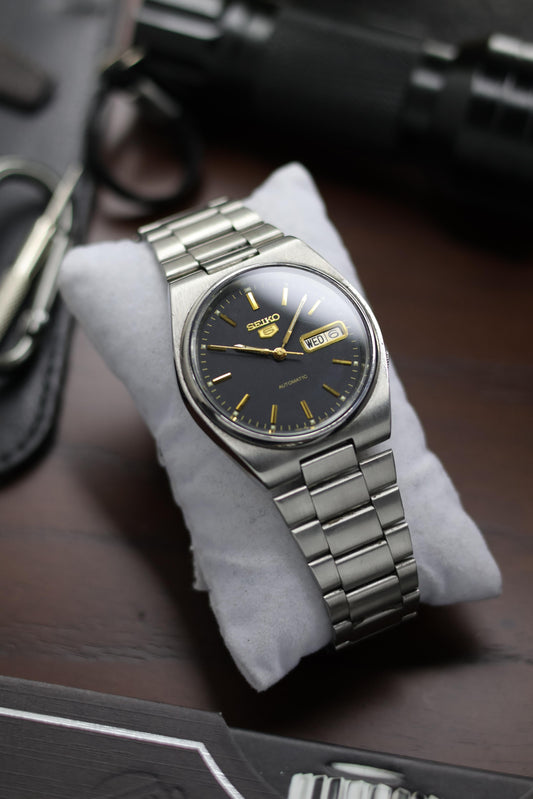 1990 Seiko 5 Black Dial - Automatic Vintage Watch (Pre Owned)