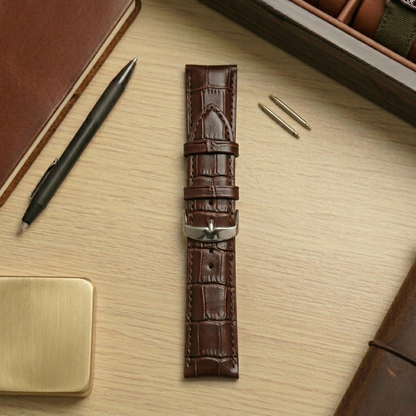PREMIUM Genuine Leather Padded Croc Watch Strap