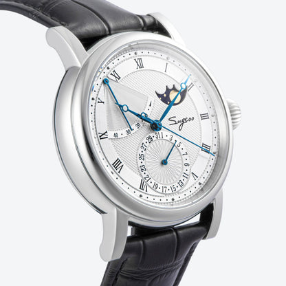 Sugess Moonphase Master Seagull ST2153 Automatic with Power Reserve Indicator and Date (Imported)