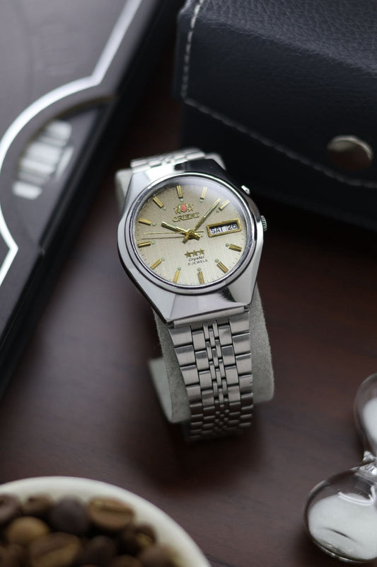 (Super Rare) Orient Tri-Star Crystal Guilloche Dial - Automatic Vintage Watch (Pre Owned) - SE450