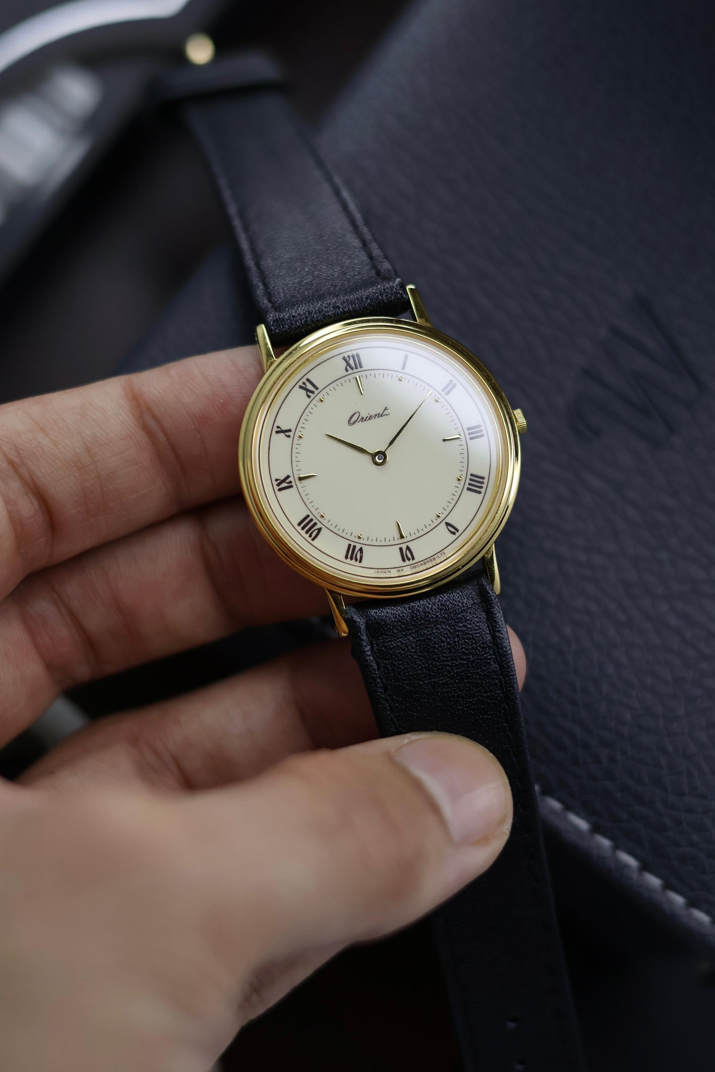 (JDM - Extremely Rare) NOS Orient Quartz Enamel Dial with 22K Gold Plated Case - Vintage Watch (Pre Owned)