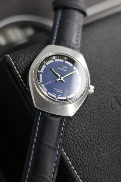 (Super Rare) Vintage HMT Chetak Blue Dial - in Original Condition - Mechanical Hand Winding Watch (Pre Owned) - SE561