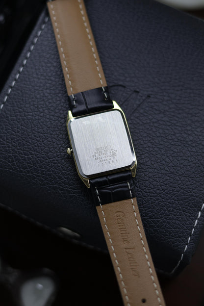 (JDM - Extremely Rare) 1996 Seiko Tank Quartz Champagne Motif Dial - Quartz Vintage Watch (Pre Owned) - SE450