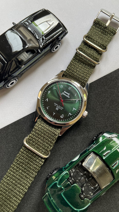 HMT Janata - SUNBURST ARABIC GREEN Dial