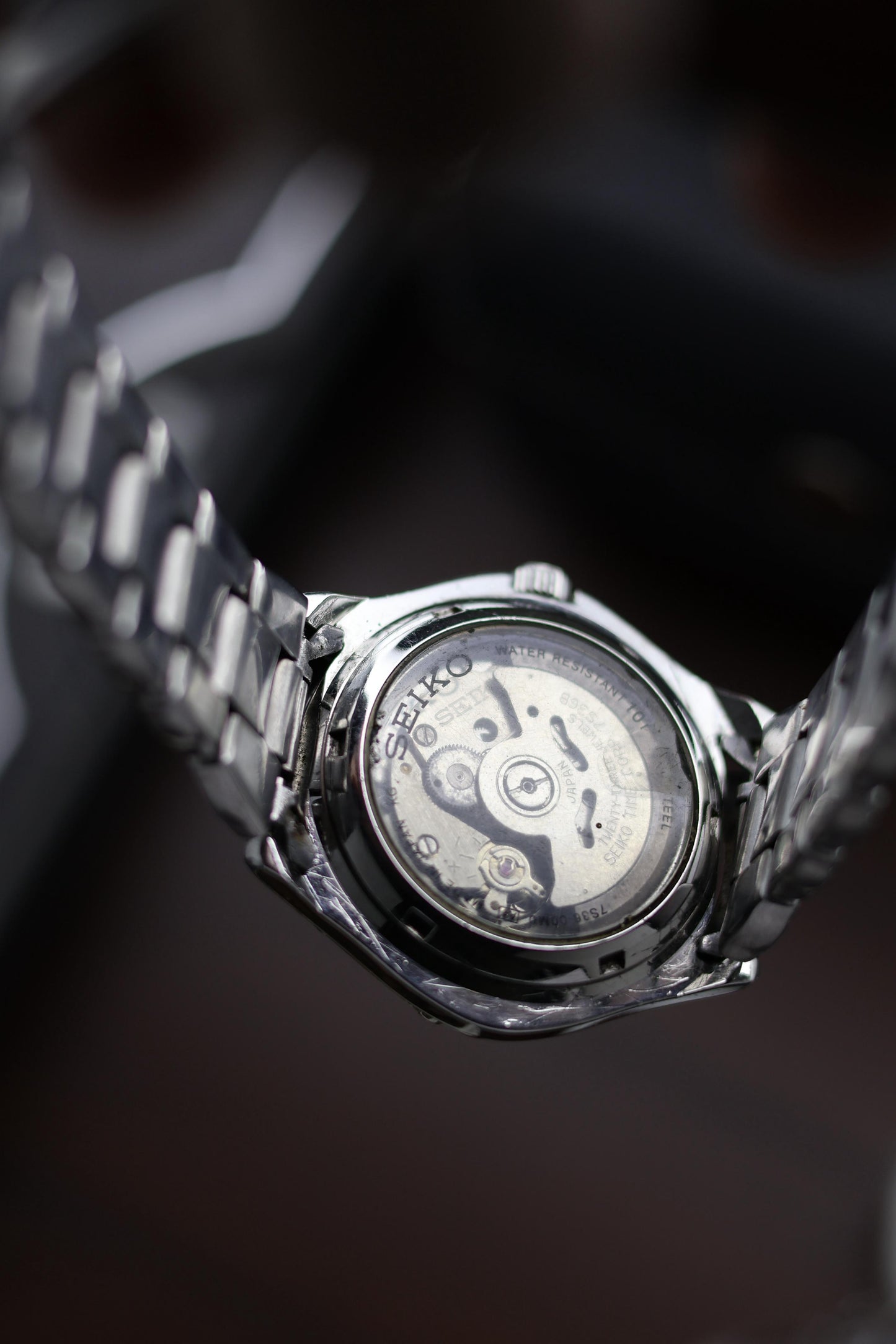 (Super Rare) Seiko 5 Sports Diver 100M Black Dial with Glass Back - Automatic Vintage Watch (Pre Owned) - A345
