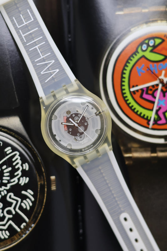 Swatch 40mm White Skeleton Dial (Pre Owned)