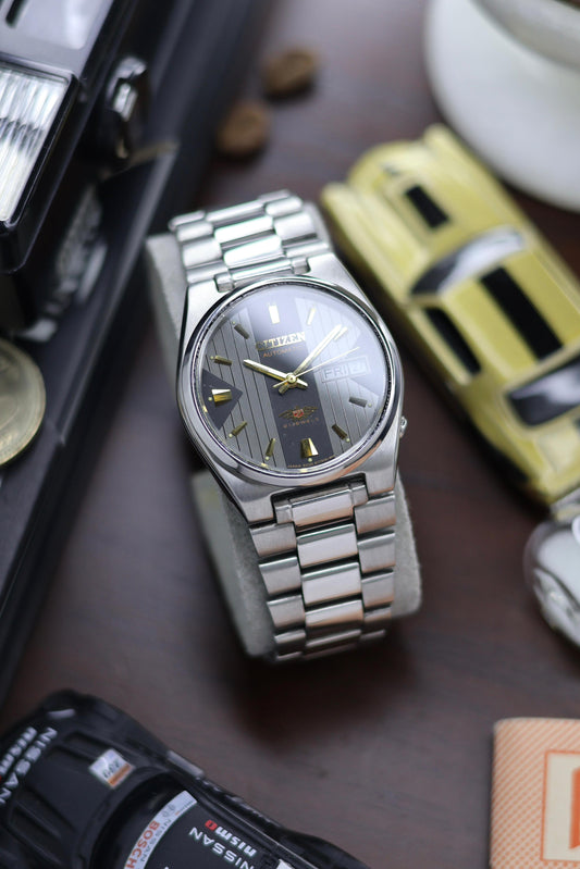 (Super Rare) Citizen Eagle 7 Black/Grey Motif Dial - Automatic Vintage Watch (Pre Owned) - SE513