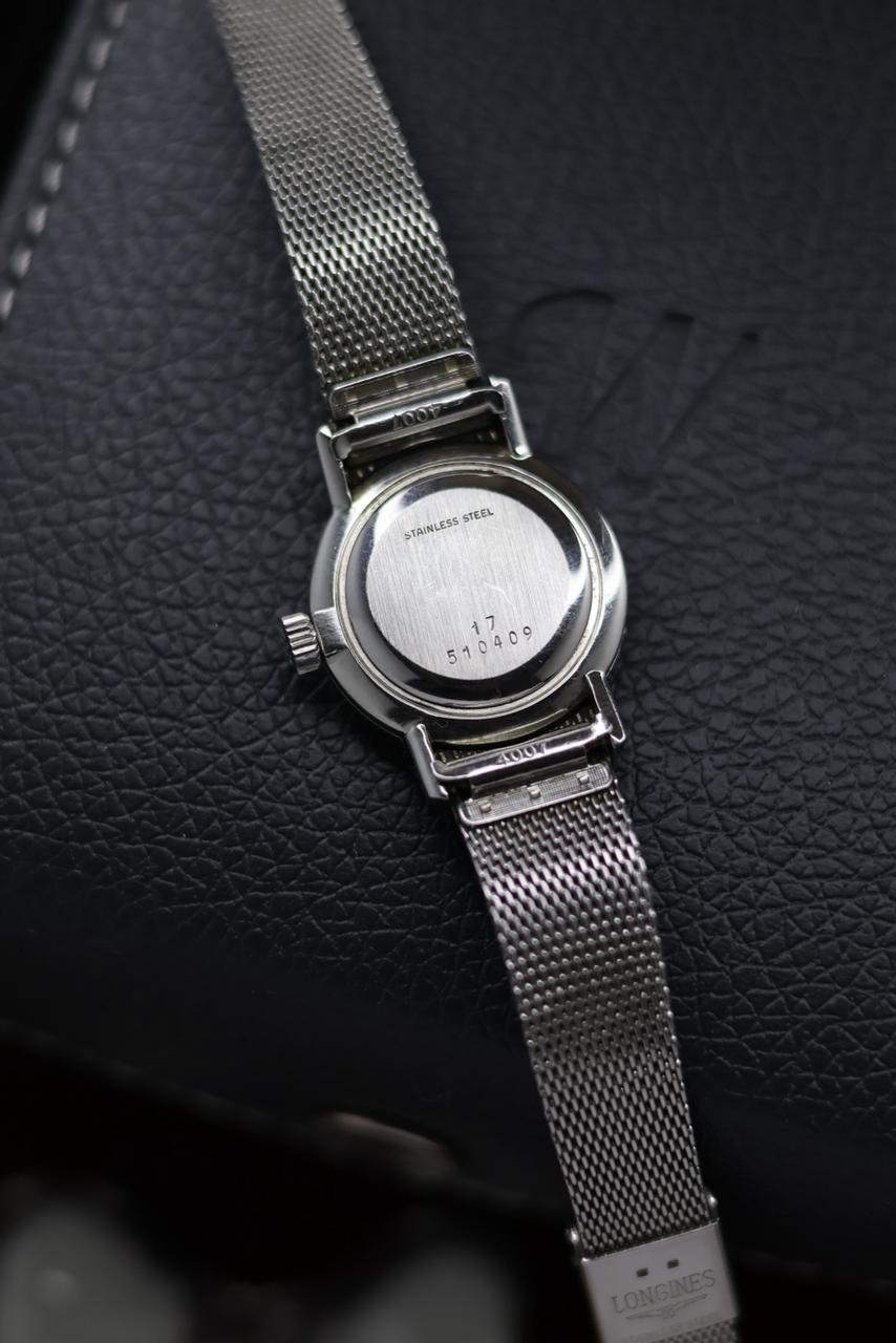 (Extremely Rare) LONGINES Ladies 17J Mechanical Hand-Winding Silver Dial with Integrated Mesh Bracelet - Swiss Vintage Watch (Pre Owned) - SE526