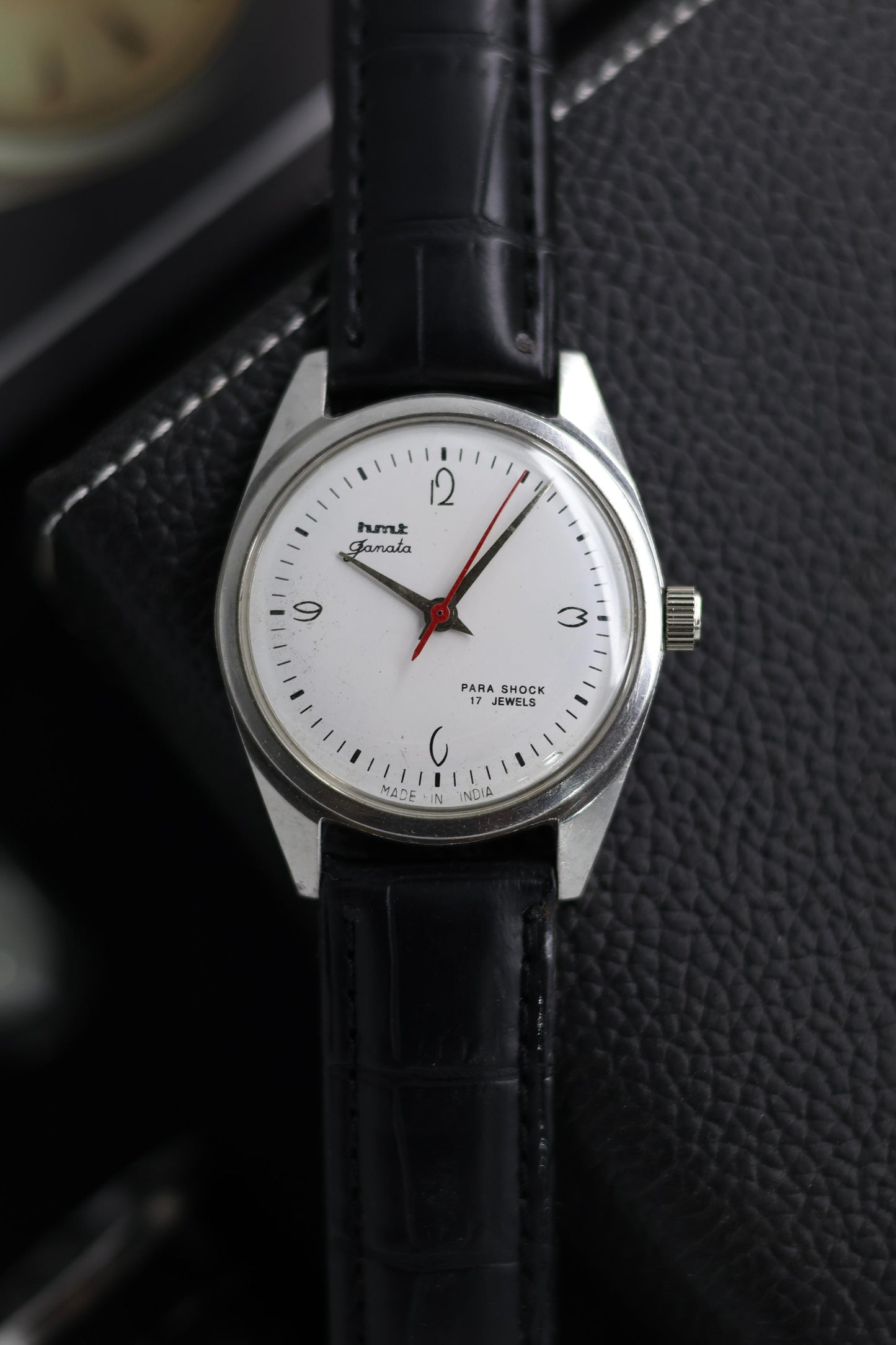 (Super Rare) Vintage HMT Janata White Art Deco Dial - in Original Condition - Mechanical Hand Winding Watch (Pre Owned) - SE534