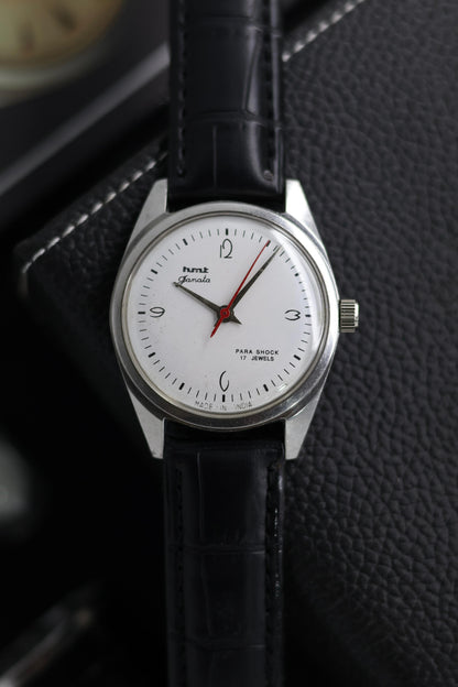 (Super Rare) Vintage HMT Janata White Art Deco Dial - in Original Condition - Mechanical Hand Winding Watch (Pre Owned) - SE534