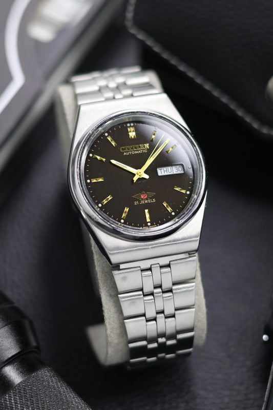 (Super Rare) Citizen Eagle 7 Black Lacquered Dial - Automatic Vintage Watch (Pre Owned) - SE647