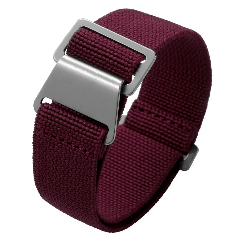 PREMIUM PARACHUTE Elastic Nylon Watch Strap - with FREE Strap Tool!