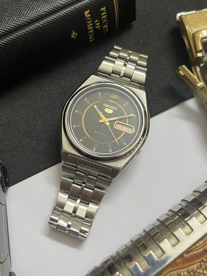 Seiko 5 Dark Grey Dial with Gold Rim (Pre Owned)