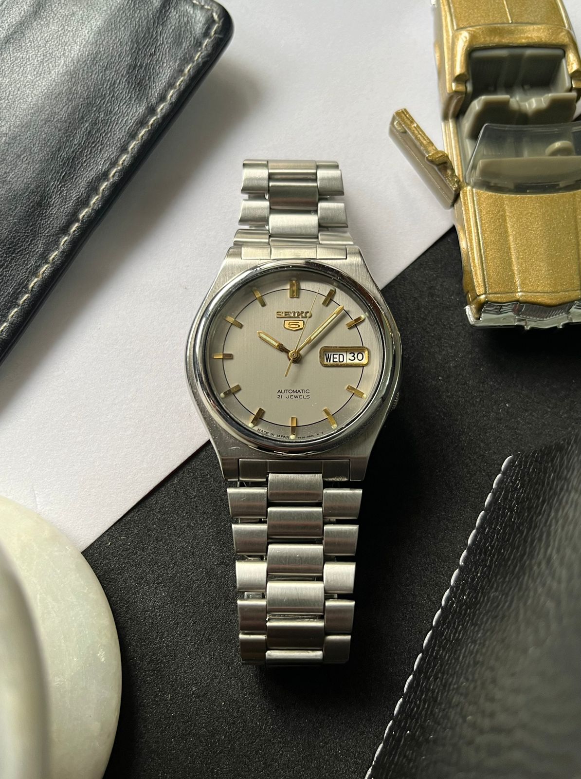 1996 Seiko 5 Grey Patterned Dial (Pre Owned)