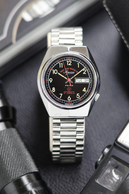 (Super Rare) West End Watch Co. SOWAR PRIMA Black Dial - Automatic Swiss Vintage Watch (Pre Owned) - SE494