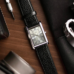 The S23 - SILVER Dial - Slim Tank Style Watch - by Watchtopia