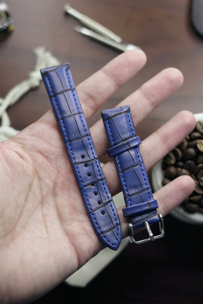 Blue Croc Leather Strap (18mm)