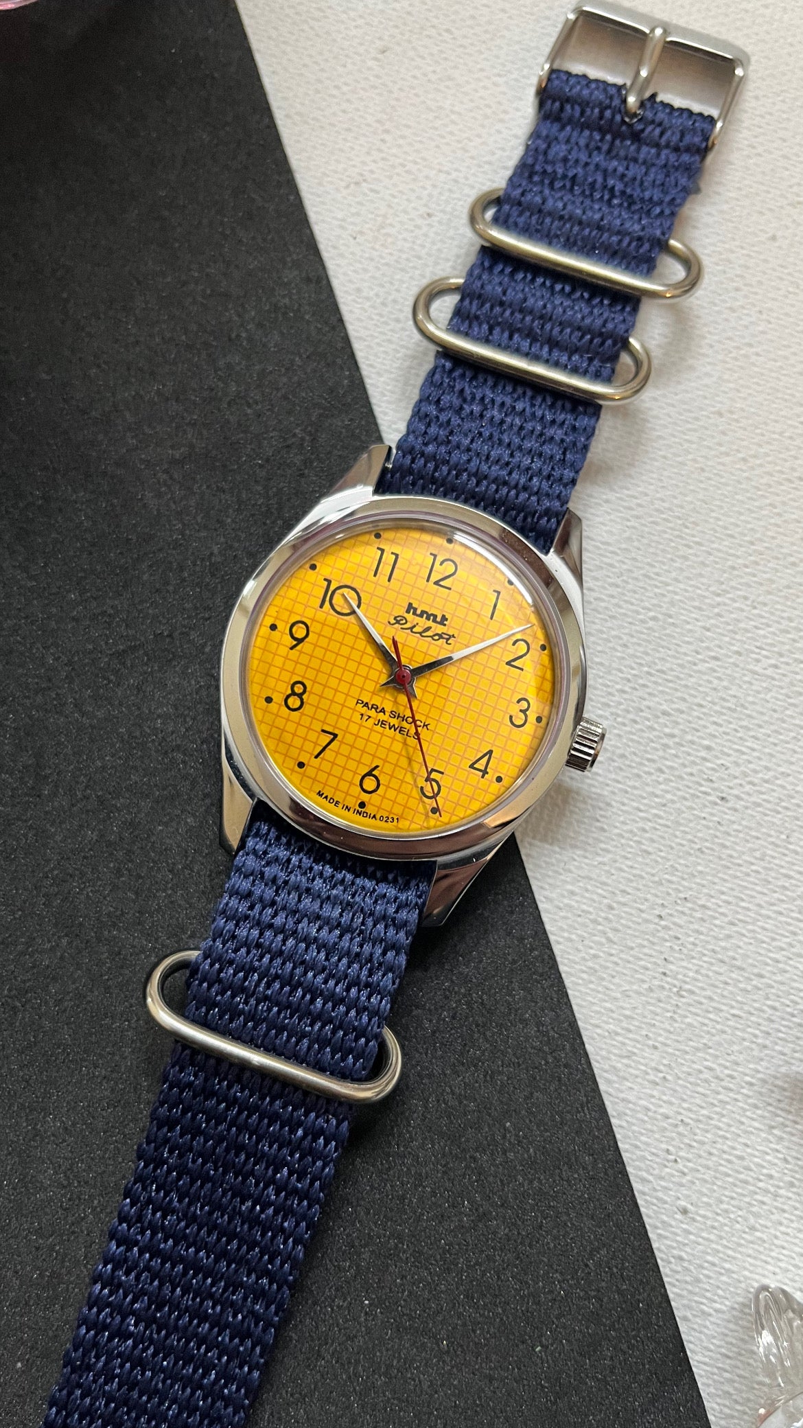 HMT Pilot Graph Dial- YELLOW