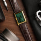 The S23 - GREEN Dial (Golden Case) - Slim Tank Style Watch - by Watchtopia
