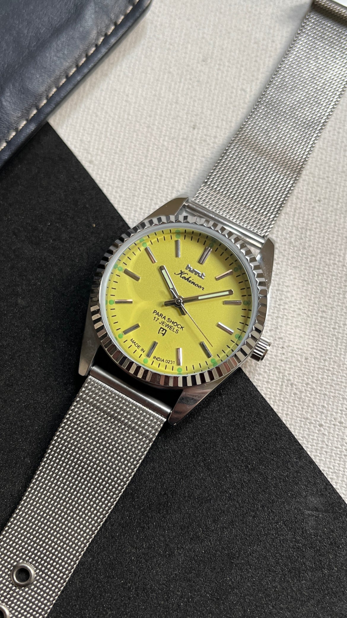 Fluted HMT Kohinoor - LIME YELLOW