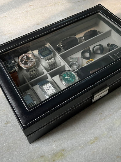 6-Slot with Sunglasses Holder Watch Organiser / Storage Box