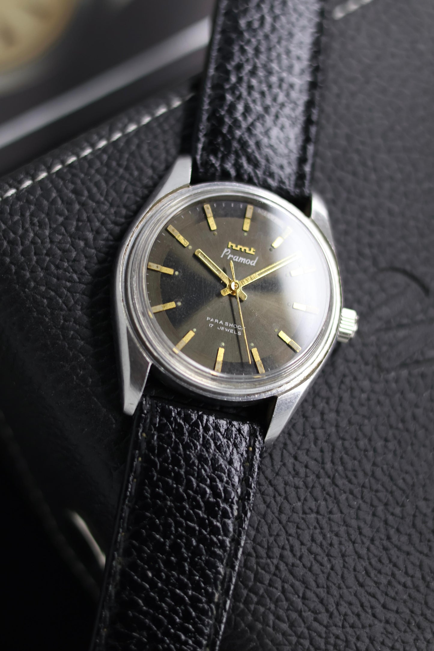 (Super Rare) Vintage HMT Pramod Dark Grey Sunray Dial - in Original Condition - Mechanical Hand Winding Watch (Pre Owned) - SE666