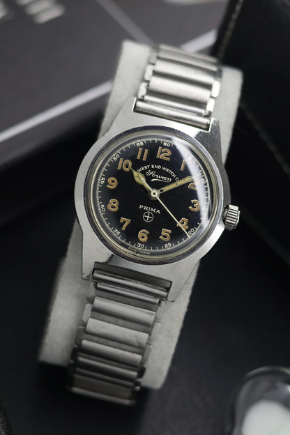 (Super Rare) West End Watch Co. SOWAR Black Dial with Bonklip Bracelet - Hand Wound Swiss Vintage Watch (Pre Owned) - SE795