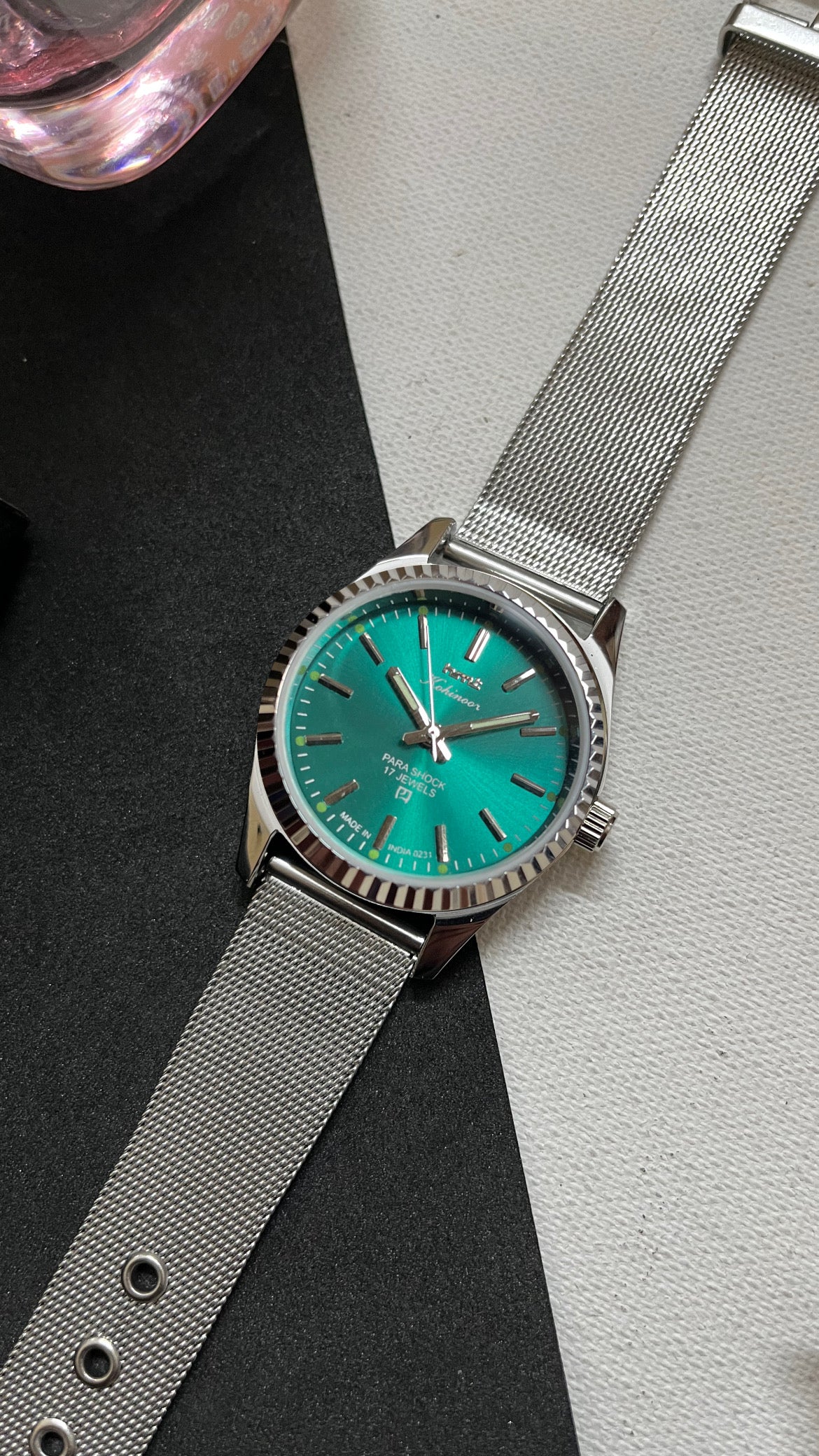 Fluted HMT Kohinoor - AQUA / TIFFANY BLUE SUNBURST