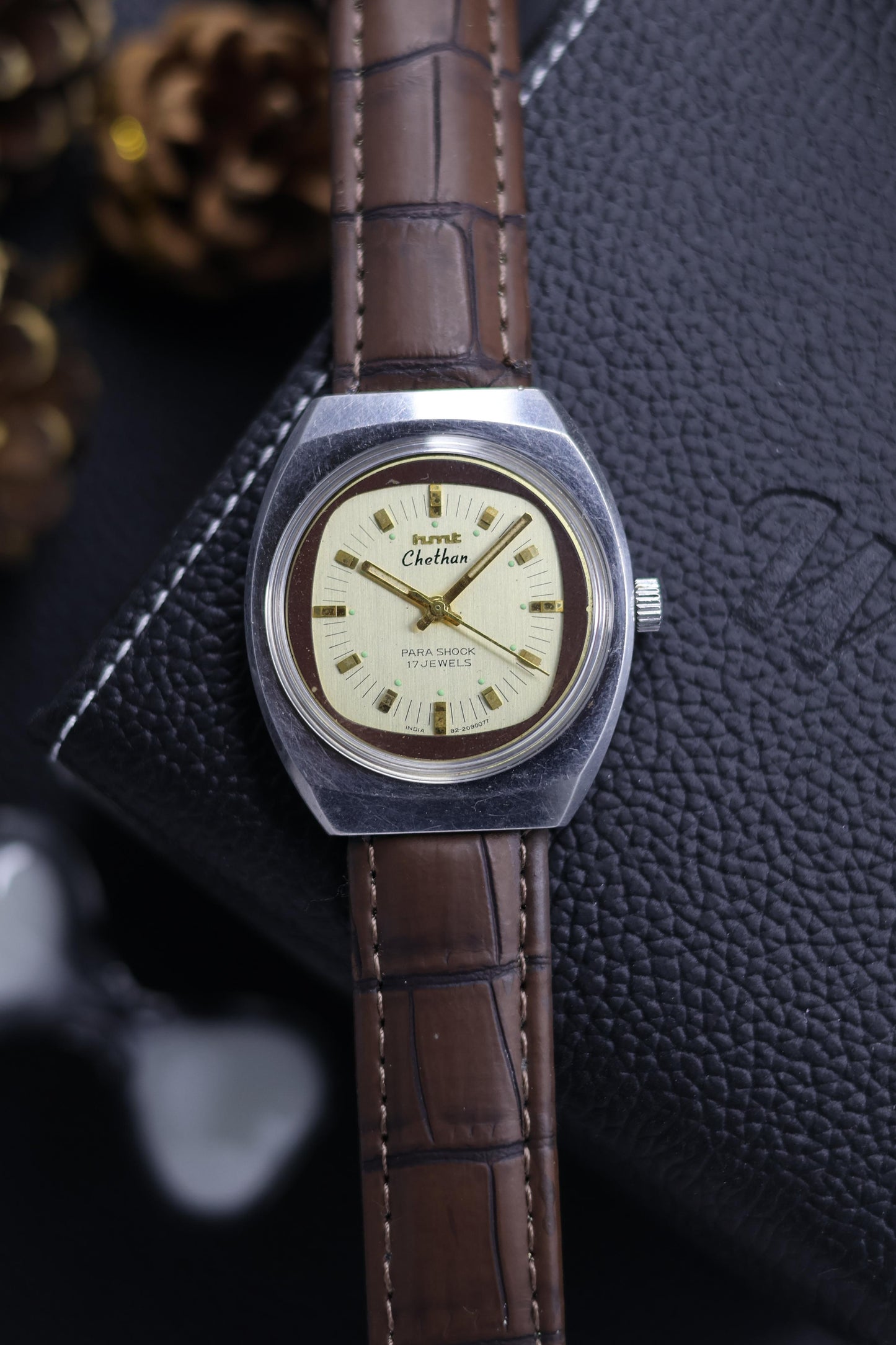 Vintage HMT Chethan Champagne TV Dial - in Original Condition - Mechanical Hand Winding Watch (Pre Owned) - A594