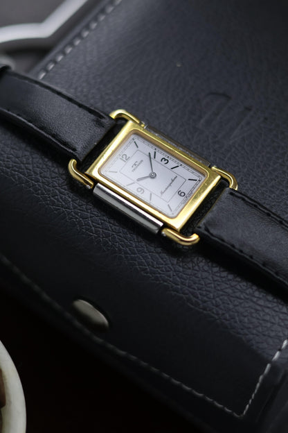 (Extremely Rare) TECHNOS SWISS Tank with Gold Plated Case - Swiss Vintage Watch (Pre Owned) - A231