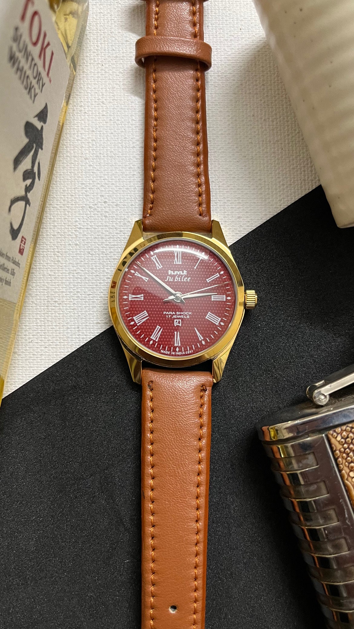 Gold Case HMT Jubilee - Maroon