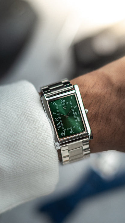 The S23 - GREEN Dial - Slim Tank Style Watch - by Watchtopia