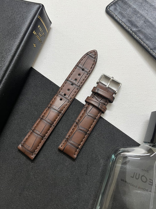 Brown Croc Leather Strap (18mm)