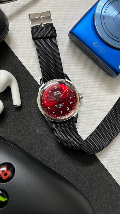 HMT Janata - SUNBURST ARABIC RED Dial