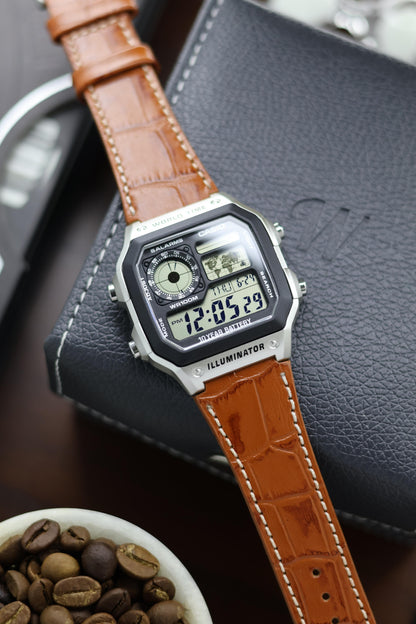 Leather Straps for CASIO AE1200 Series - with FREE Strap Tool!