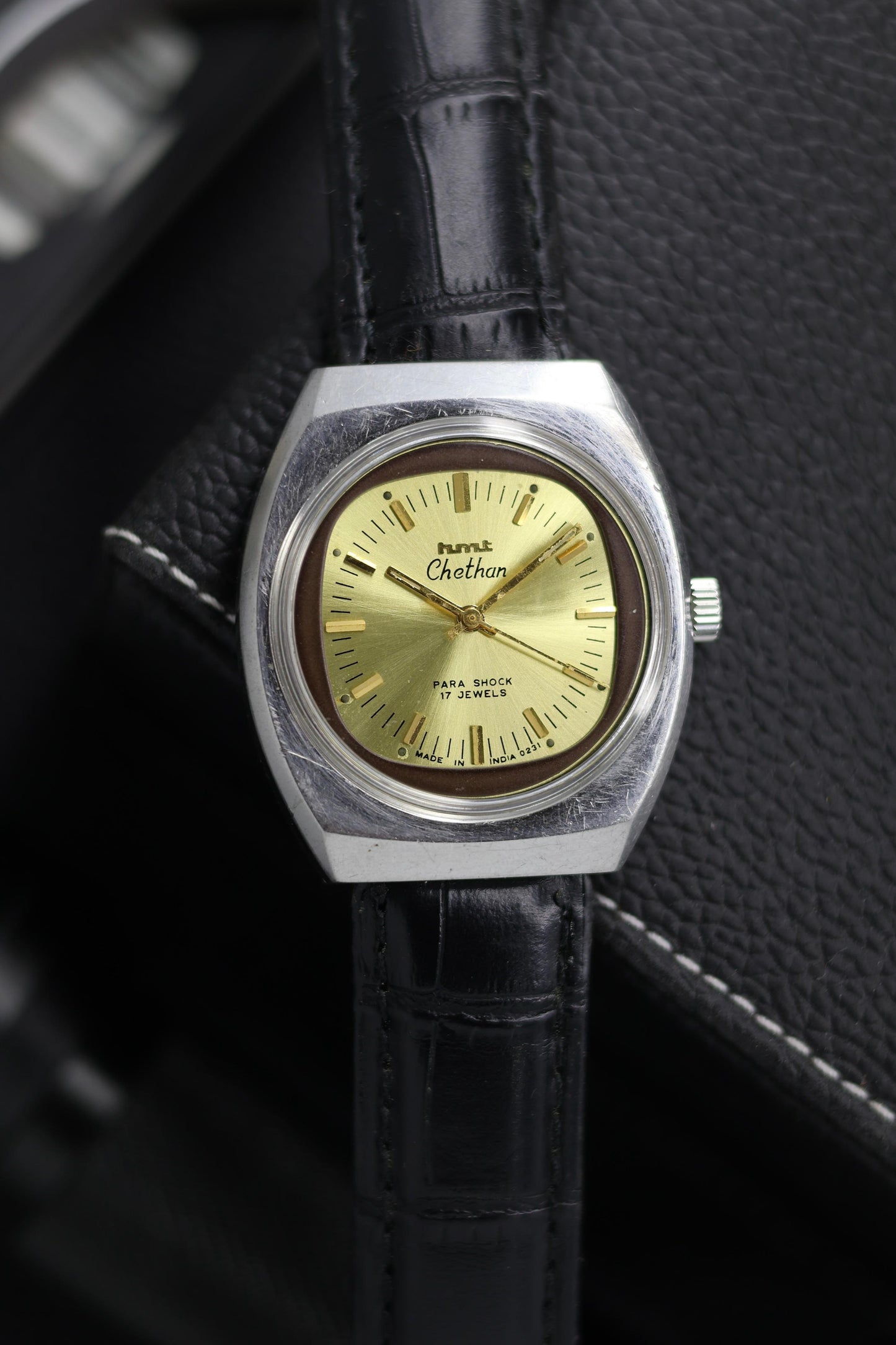 (Super Rare) Vintage HMT Chethan Champagne TV Dial - in Original Condition - Mechanical Hand Winding Watch (Pre Owned) - SE634