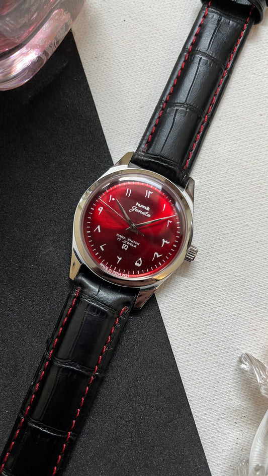 HMT Janata - SUNBURST ARABIC RED Dial