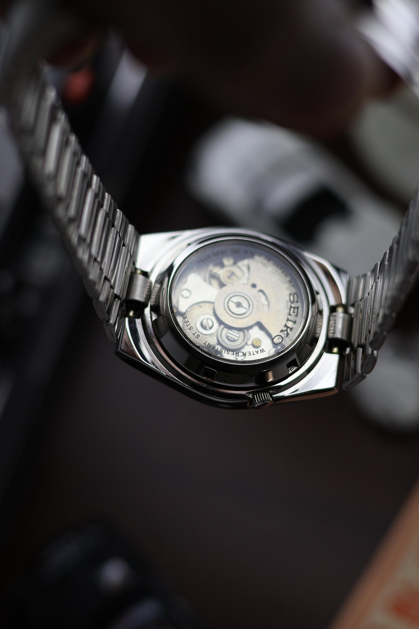 Seiko 5 SNXM19 Railway Time Black Dial with Glass Back - Automatic Vintage Watch (Pre Owned) - SE519
