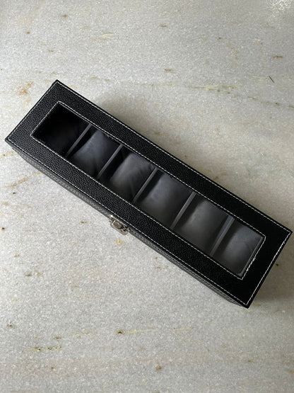 6-Slot Watch Organiser / Storage Box with Display Screen & Soft Cushions