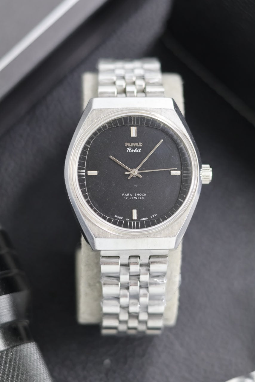 (Super Rare) Vintage HMT Rohit Black Dial - in Original Condition - Mechanical Hand Winding Watch (Pre Owned) - SE567