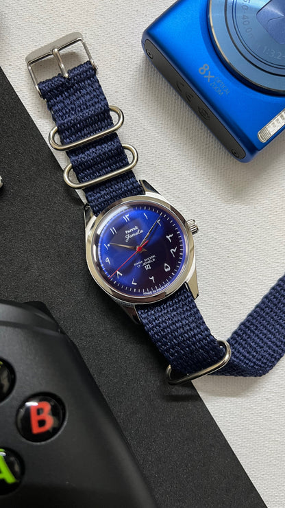 HMT Janata - SUNBURST ARABIC BLUE Dial