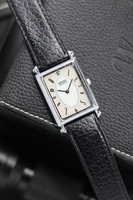 (JDM - Extremely Rare) 1988 Seiko Tank Art Deco Enamel Dial - Quartz Vintage Watch (Pre Owned) - SE658