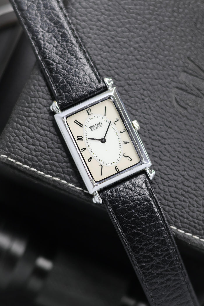 (JDM - Extremely Rare) 1988 Seiko Tank Art Deco Enamel Dial - Quartz Vintage Watch (Pre Owned) - SE658