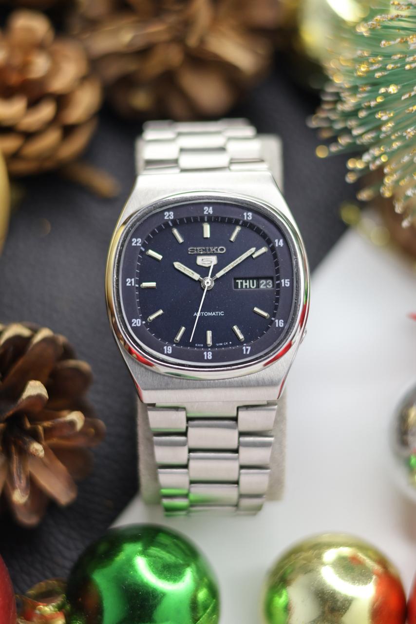 (Super Rare) 1983 Seiko 5 Railway Time Navy Blue Dial - Automatic Vintage Watch (Pre Owned) - SE515