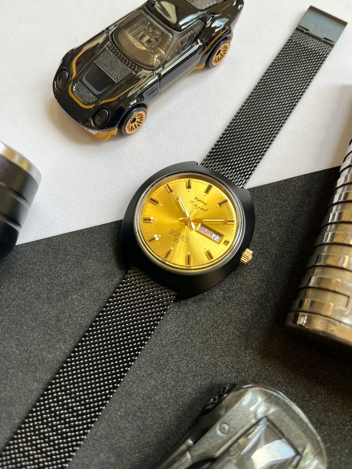 Matte Black Case HMT Kajal Automatic - GOLD