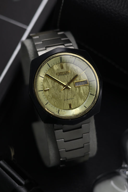 (Super Rare) Citizen Eagle 7 Champagne Marbled Frost Dial - Automatic Vintage Watch (Pre Owned) - SE827
